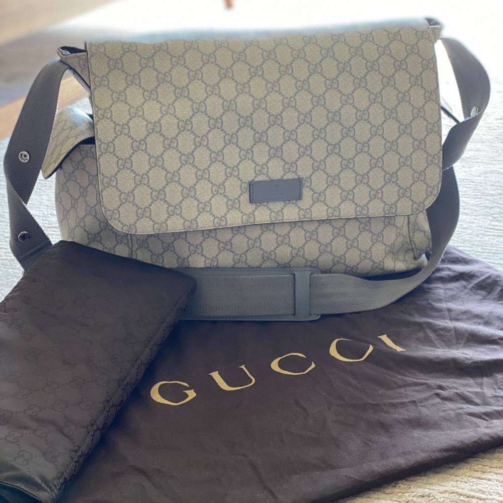 Gucci Gray Monogram Baby Bag